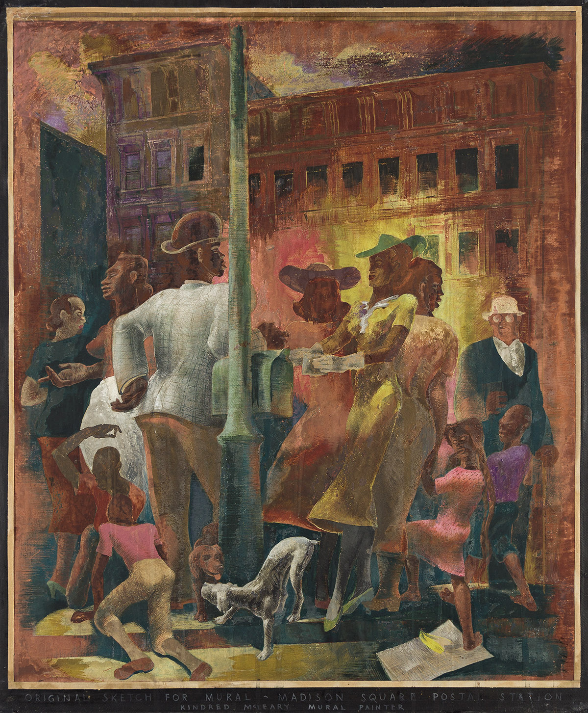 KINDRED MCLEARY (1901-1949) Scenes of New York, Harlem, (Mural Study).